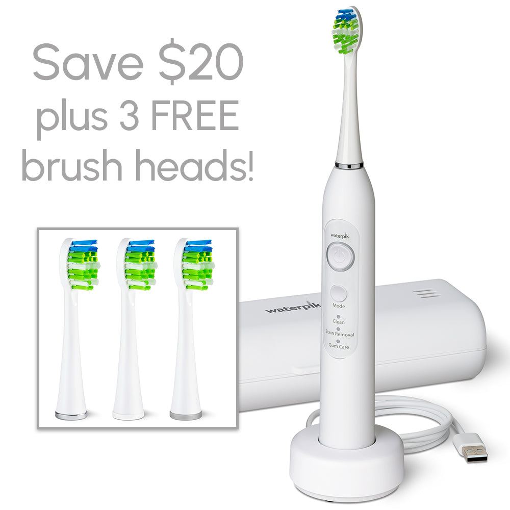 Sensonic™ Electric Toothbrush (Save $20 plus 3 FREE Brush Heads!)