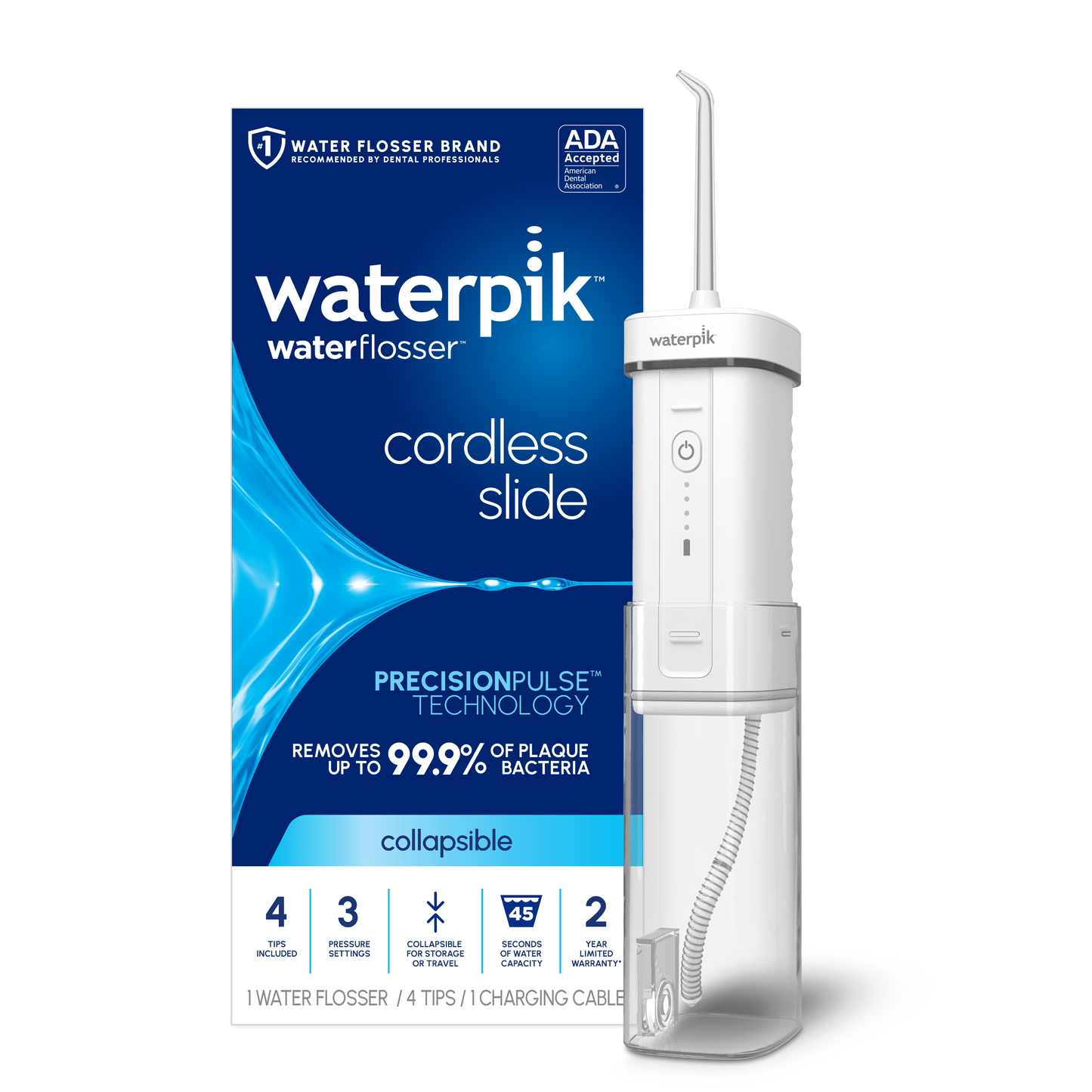 Waterpik White Cordless Slide Professional Water Flosser WF-17 with Packaging