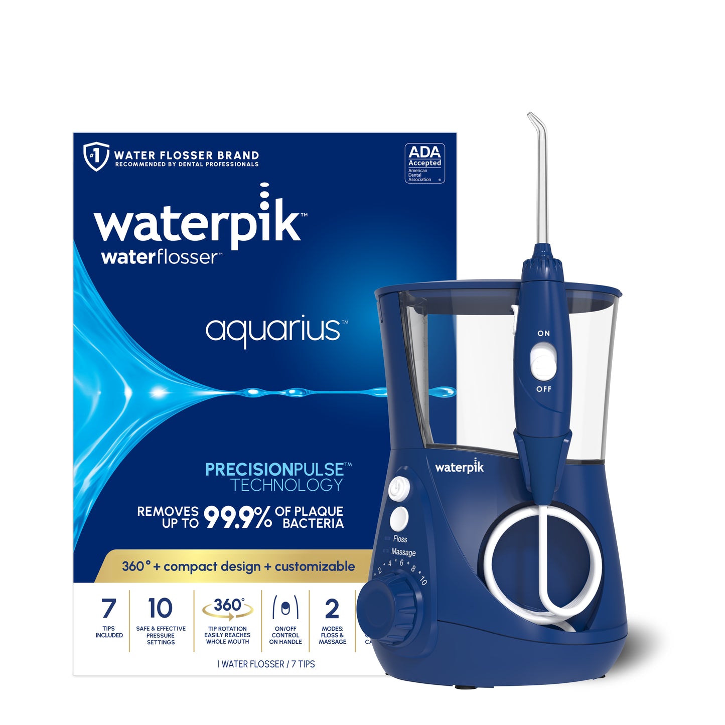 Waterpik Blue Aquarius Water Flosser WP-663 with Packaging