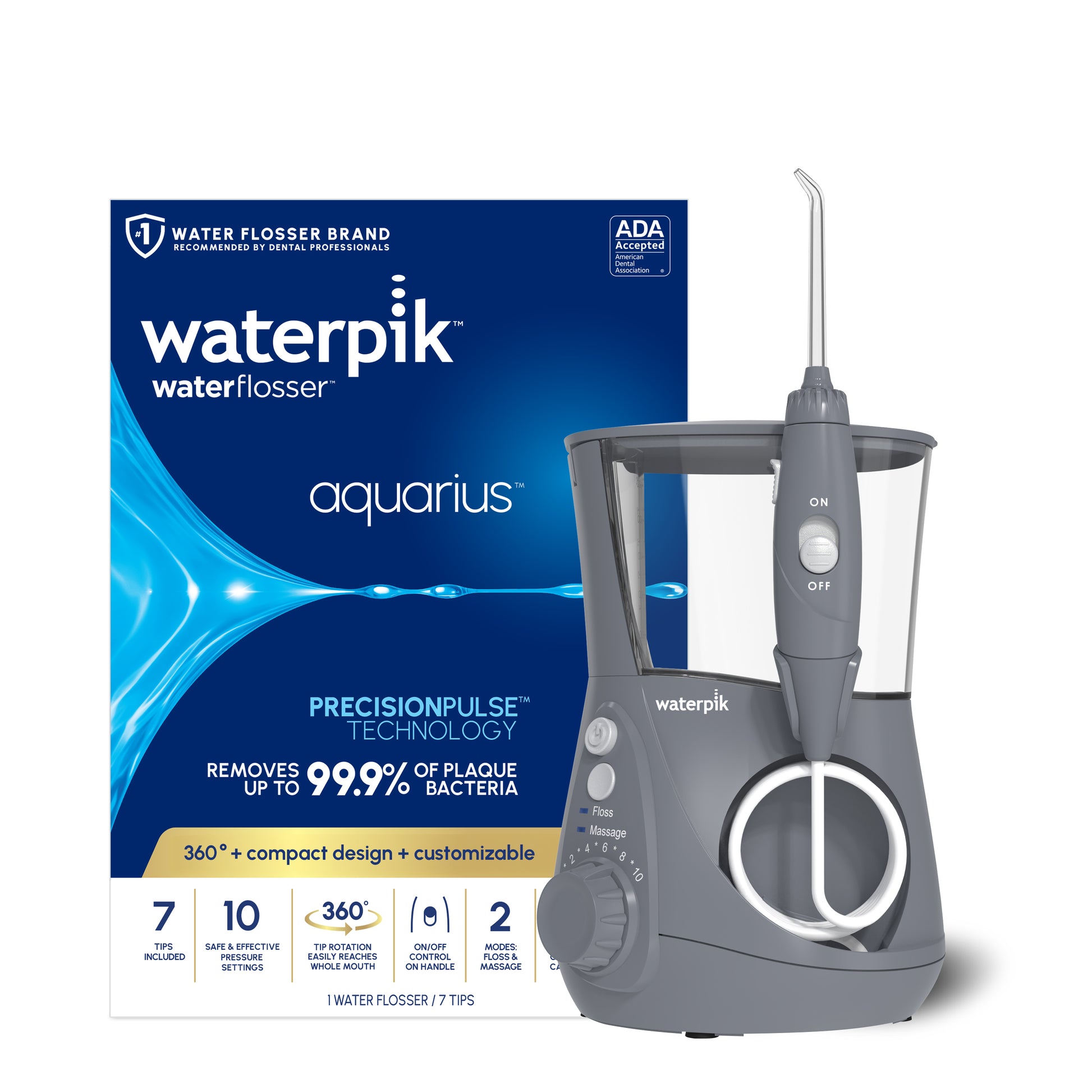 Waterpik Gray Aquarius Water Flosser WP-667 with Packaging