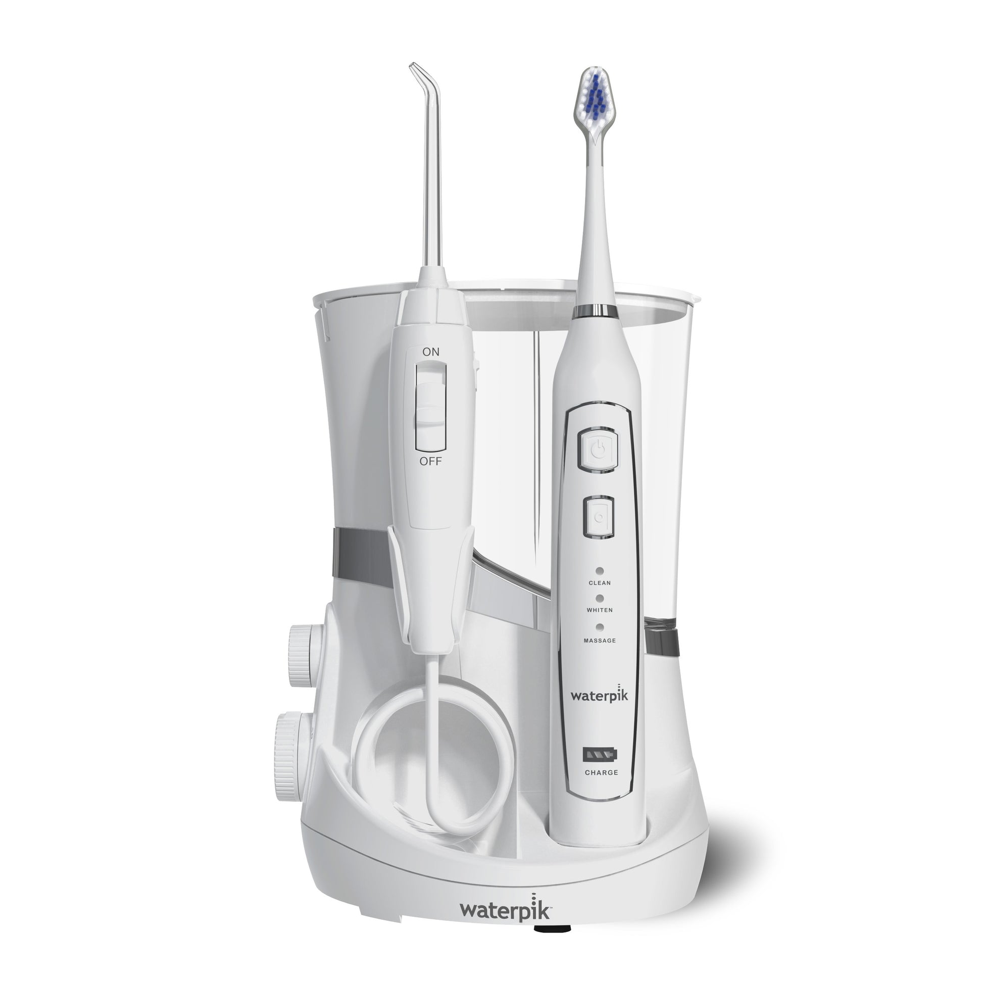 Waterpik Complete Care 5.0 - White & Chrome Water Flosser Toothbrush