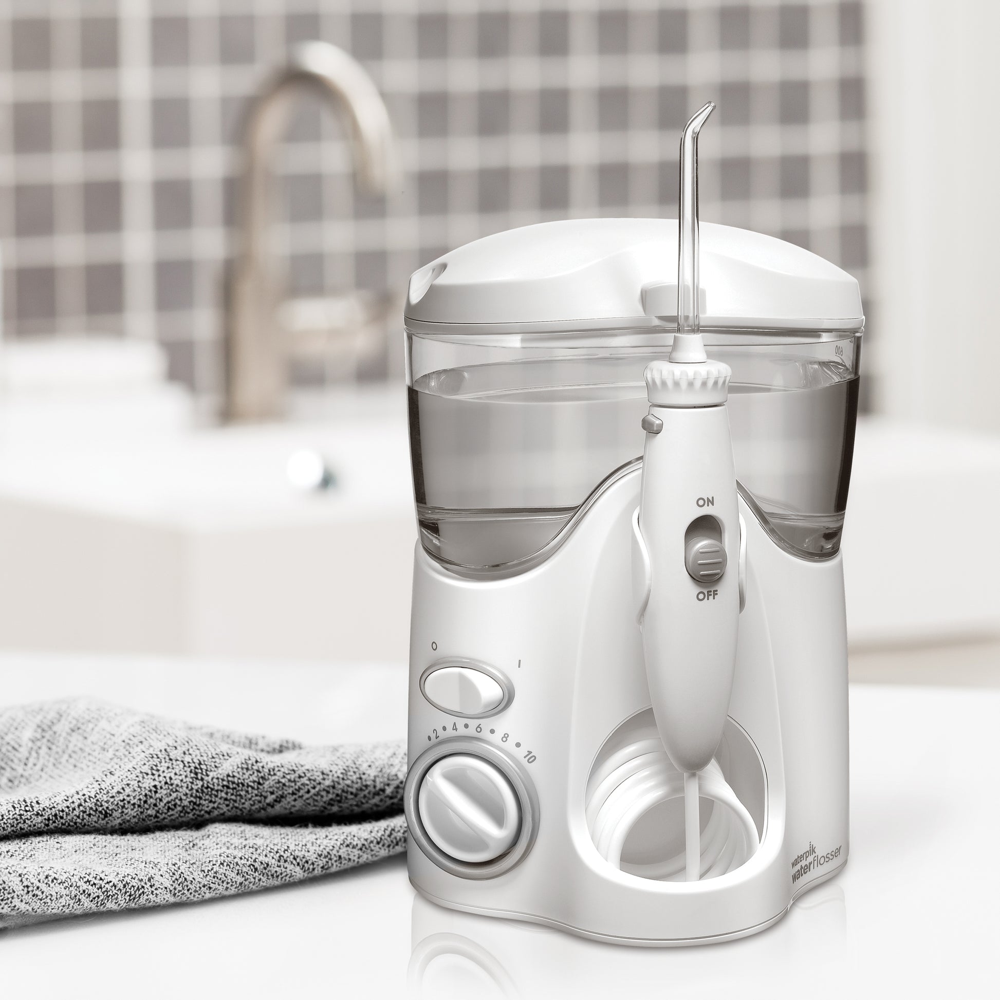 White Ultra Water Flosser WP-100 In Bathroom