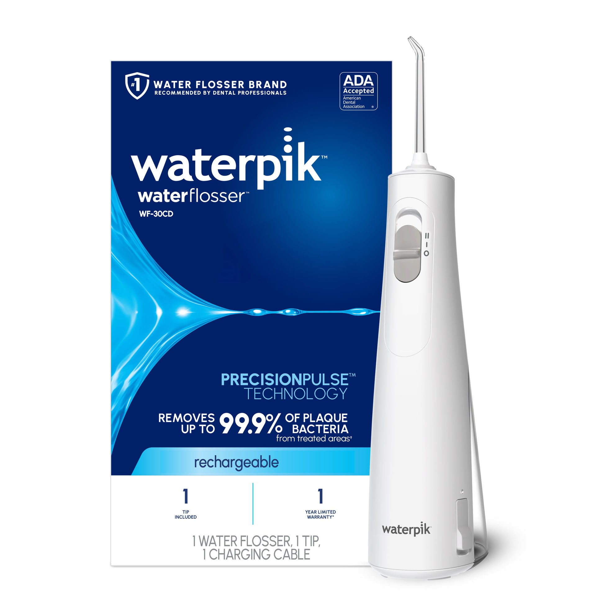 Waterpik™ White Cordless 1100 Water Flosser WF-30 with Packaging