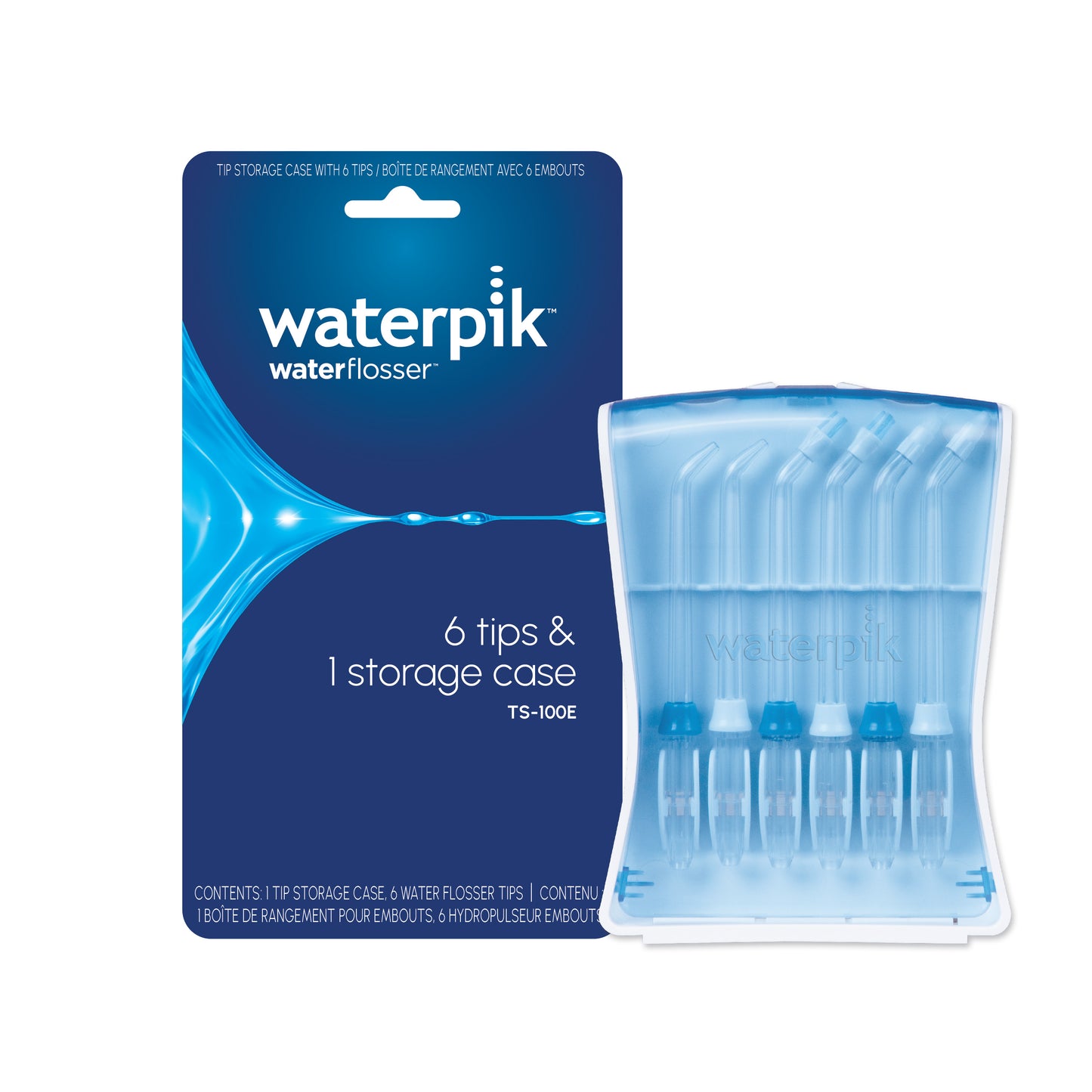 Waterpik™ 6 Water Flossing Tips + Storage Case with Packaging