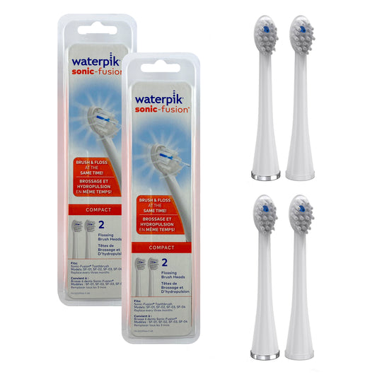 Waterpik™ Sonic-Fusion™ Compact Brush Heads SFFB-2EW in white - 2 packages with 4 flossing brush heads