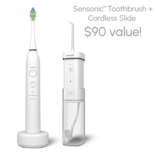 Sensonic™ Toothbrush + Cordless Slide Water Flosser Bundle ($90 Value!)