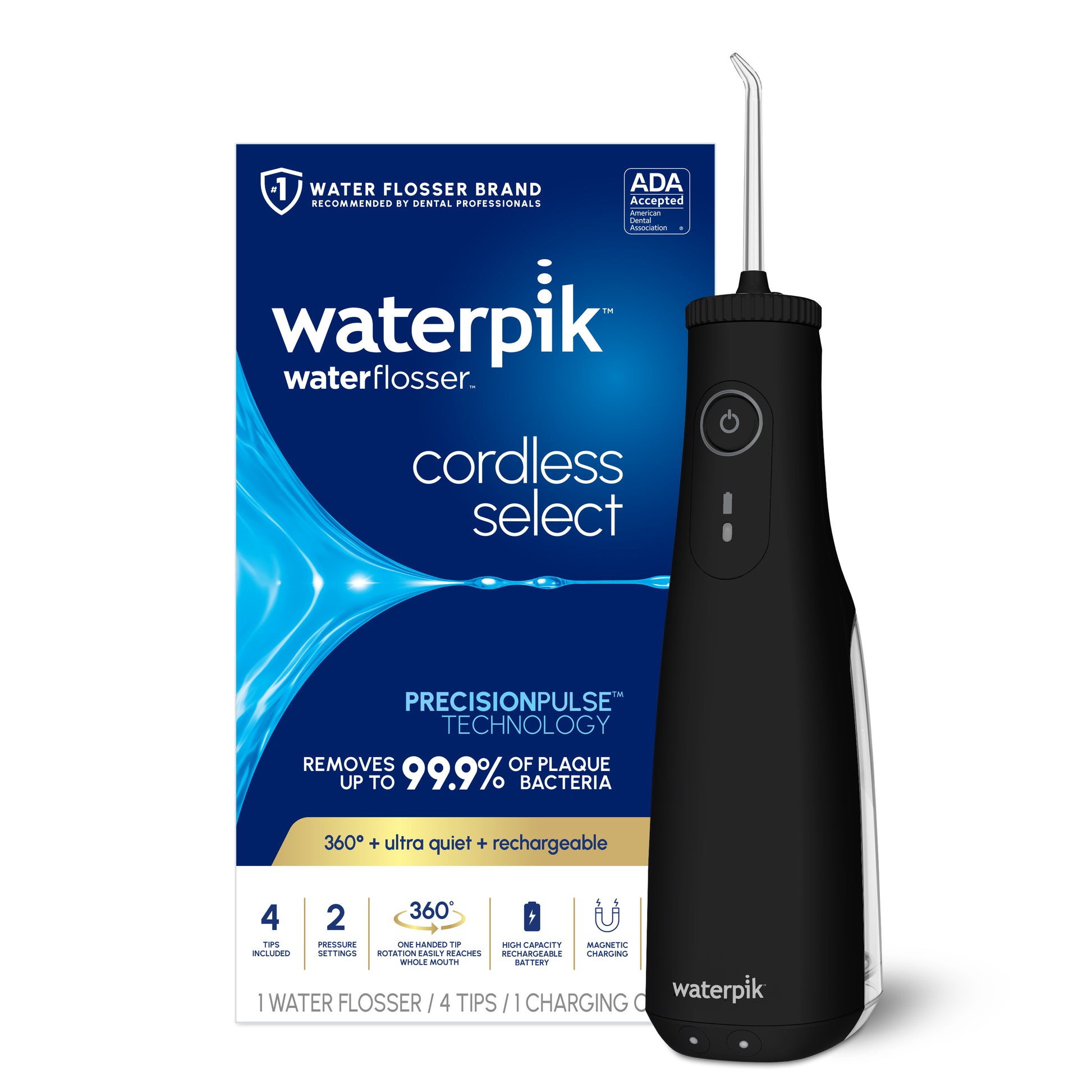 Waterpik Black Cordless Select Water Flosser WF-10 with Packaging