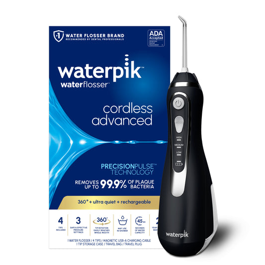 Waterpik Black Cordless Advanced 2.0 Water Flosser WP-582 with Packaging