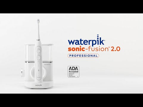 Waterpik™ Sonic-Fusion™ 2.0 Professional is the next generation of the world's first flossing toothbrush - now new and improved with up to 2X the bristle tip speed vs. the original Sonic-Fusion™, high/low brush settings, and quiet operation.