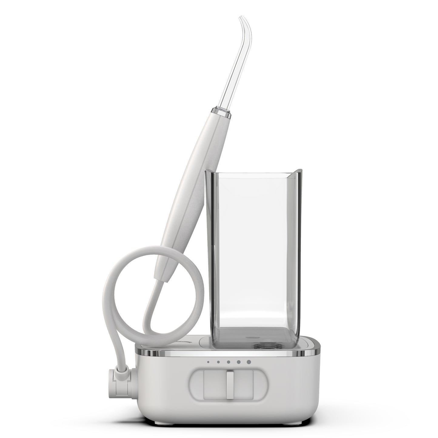 Sideview - WF-04 White Sidekick Water Flosser, Handle, & Tip