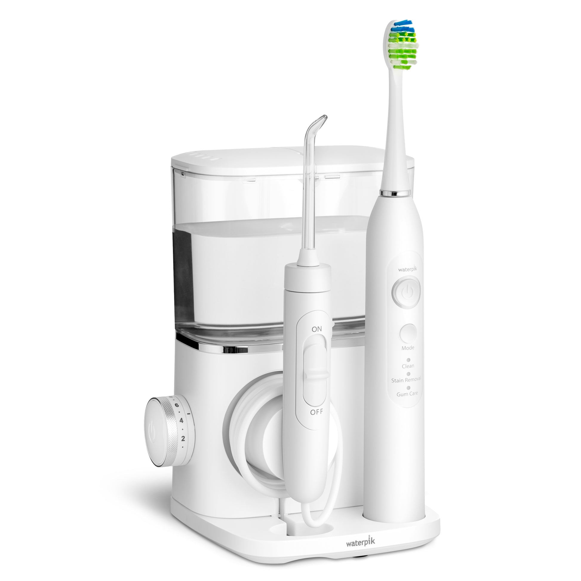 Waterpik™ Sensonic™ Complete Care CC-04 - White & Chrome Water Flosser Toothbrush