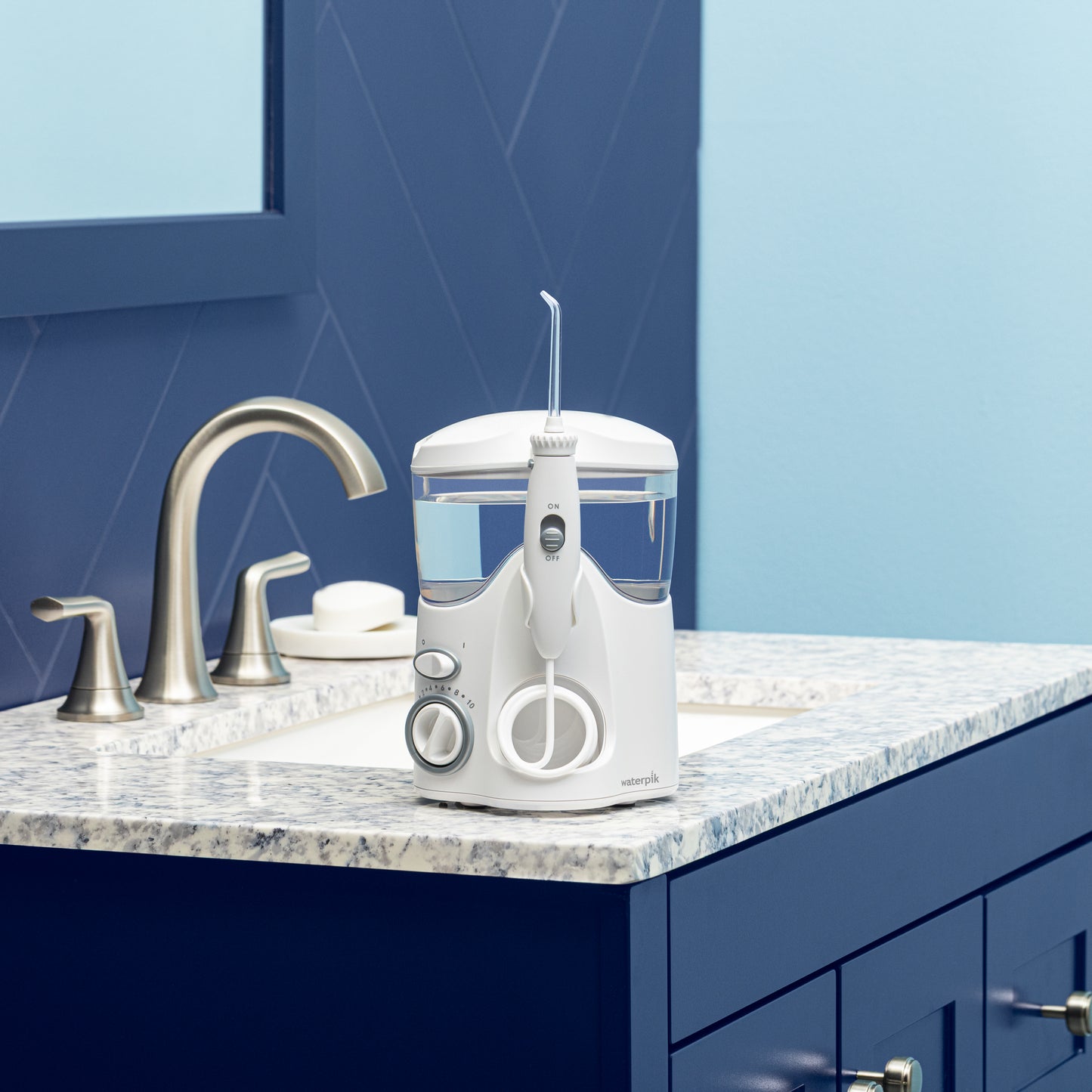 White Ultra Water Flosser WF-100 In Bathroom