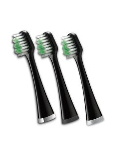 Triple Sonic Replacement Brush Heads, Black, 3 Pack (STRB-3WB)