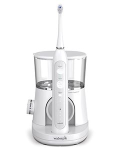 Waterpik Sonic-Fusion 2.0 Flossing Toothbrush, White with Chrome (SF-03)